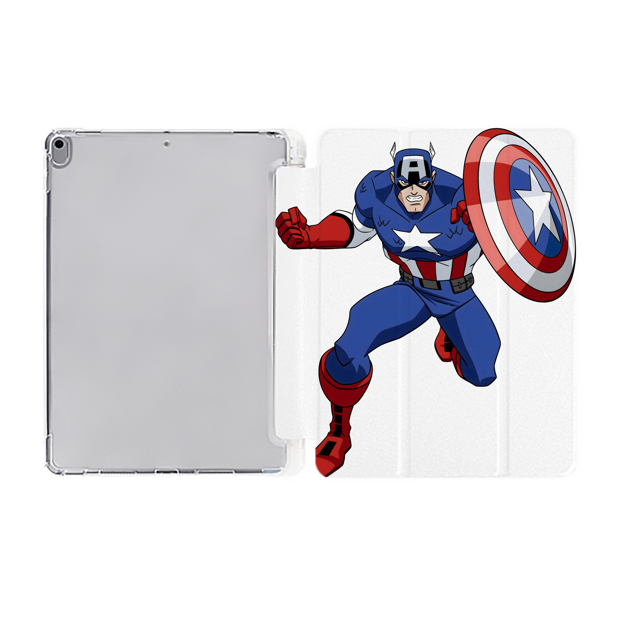（画像用） アベンジャーズ The Avengers IPad ケース ペン収納付き 三つ折りスタンド PUレザー×シリコン 対応機種9.5/10.5/10.9インチ